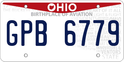 OH license plate GPB6779