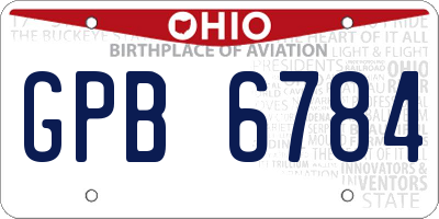 OH license plate GPB6784