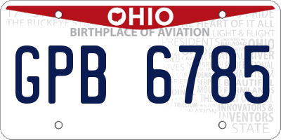 OH license plate GPB6785