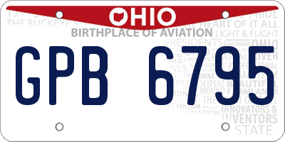 OH license plate GPB6795