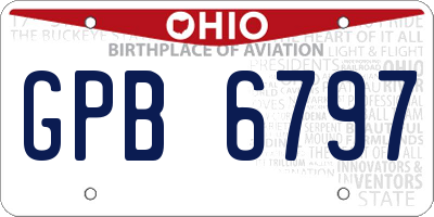 OH license plate GPB6797