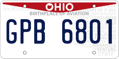 OH license plate GPB6801