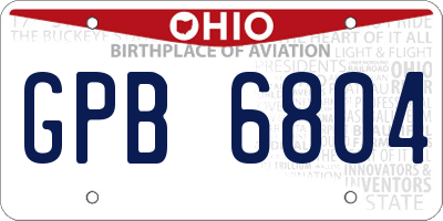 OH license plate GPB6804