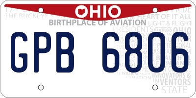 OH license plate GPB6806