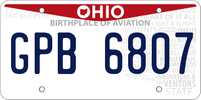 OH license plate GPB6807