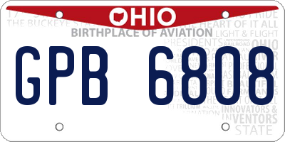OH license plate GPB6808