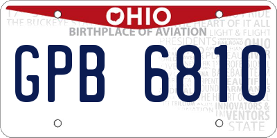 OH license plate GPB6810
