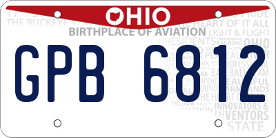 OH license plate GPB6812