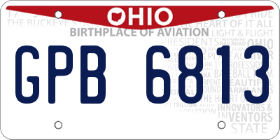 OH license plate GPB6813