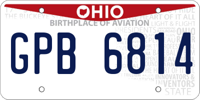 OH license plate GPB6814