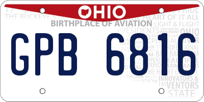 OH license plate GPB6816