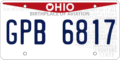 OH license plate GPB6817