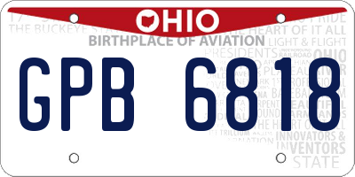 OH license plate GPB6818