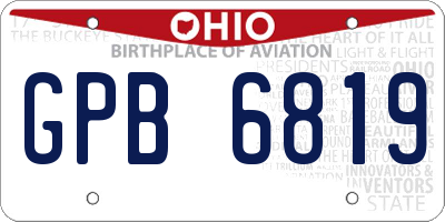 OH license plate GPB6819