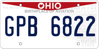 OH license plate GPB6822