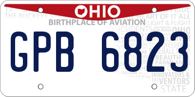OH license plate GPB6823