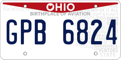OH license plate GPB6824