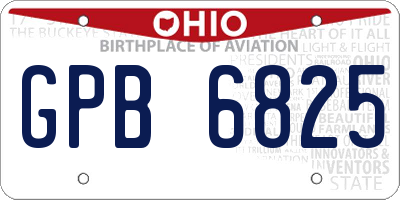 OH license plate GPB6825