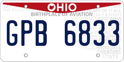 OH license plate GPB6833