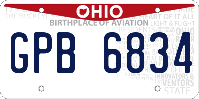 OH license plate GPB6834