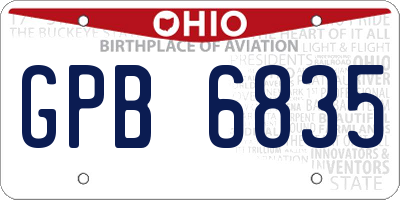 OH license plate GPB6835