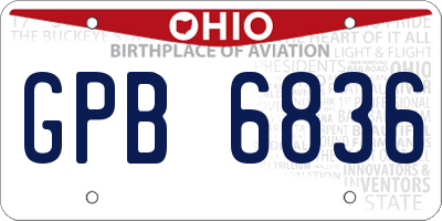 OH license plate GPB6836