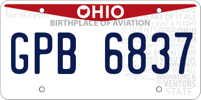OH license plate GPB6837