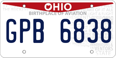 OH license plate GPB6838