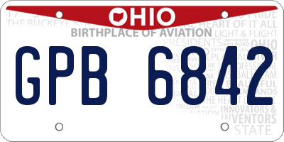 OH license plate GPB6842