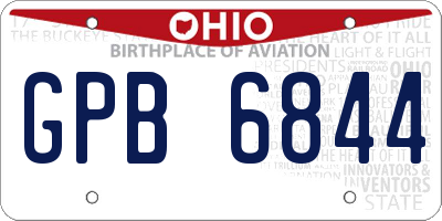 OH license plate GPB6844