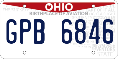 OH license plate GPB6846