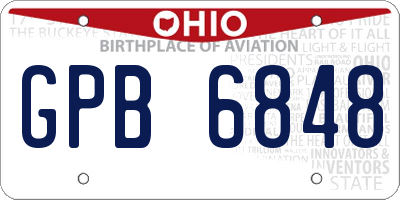 OH license plate GPB6848