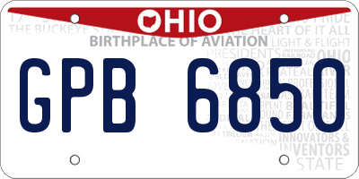 OH license plate GPB6850