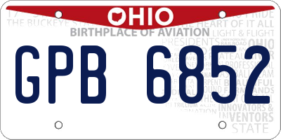 OH license plate GPB6852