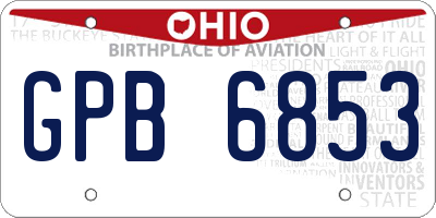 OH license plate GPB6853