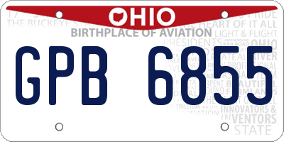 OH license plate GPB6855