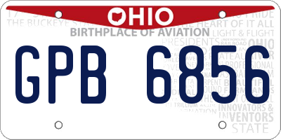 OH license plate GPB6856