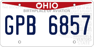 OH license plate GPB6857