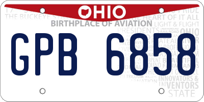 OH license plate GPB6858