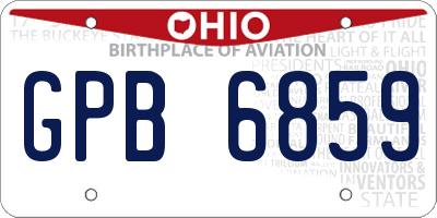 OH license plate GPB6859