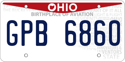 OH license plate GPB6860