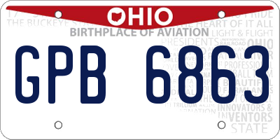 OH license plate GPB6863