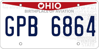 OH license plate GPB6864