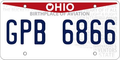 OH license plate GPB6866