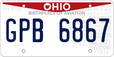 OH license plate GPB6867