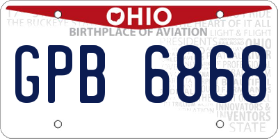 OH license plate GPB6868
