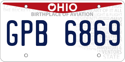 OH license plate GPB6869