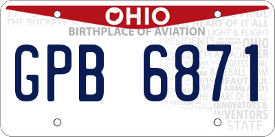 OH license plate GPB6871