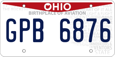 OH license plate GPB6876