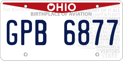 OH license plate GPB6877